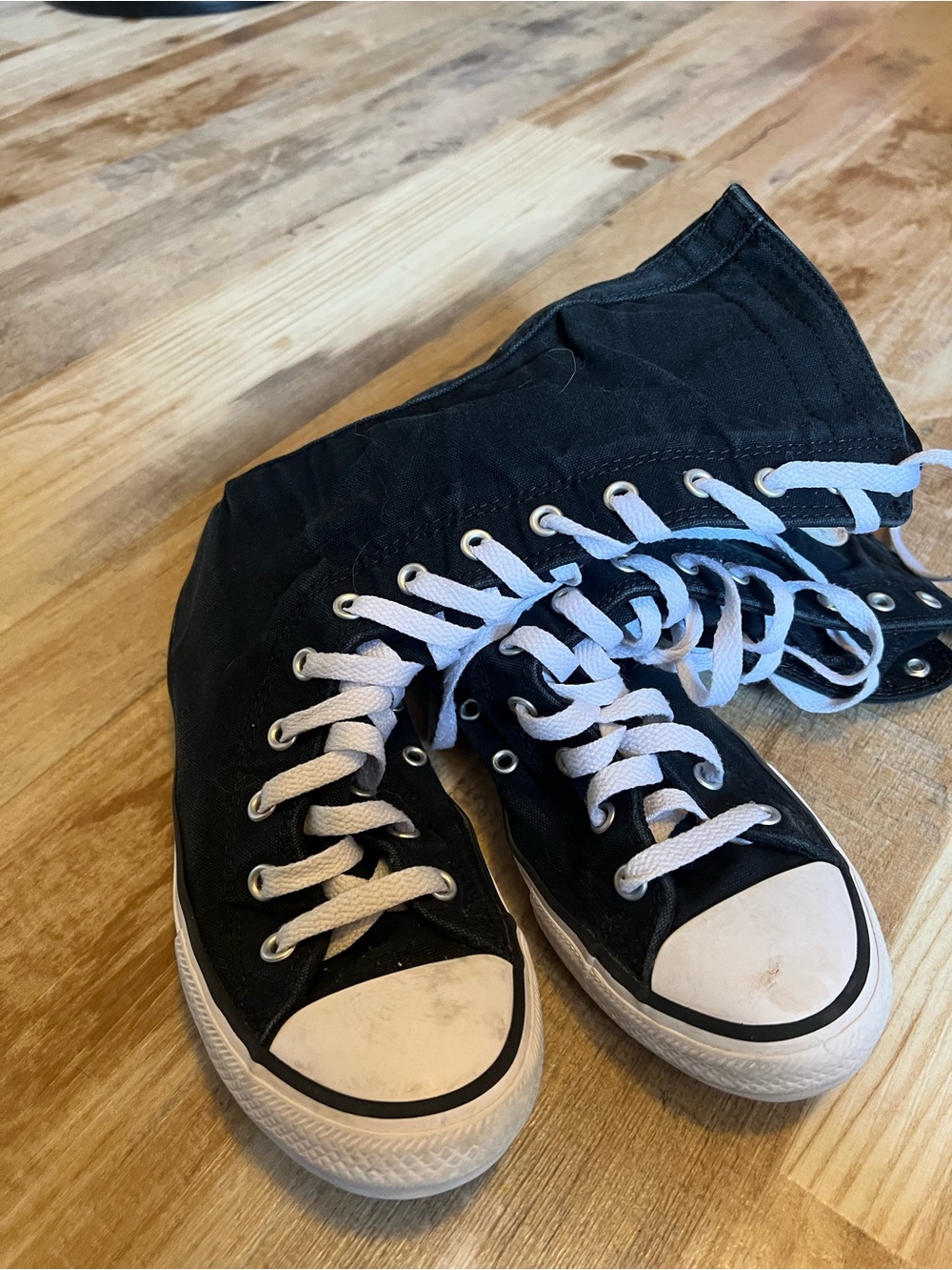 Converse Kids Black Canvas High-Top Sneakers with White Laces